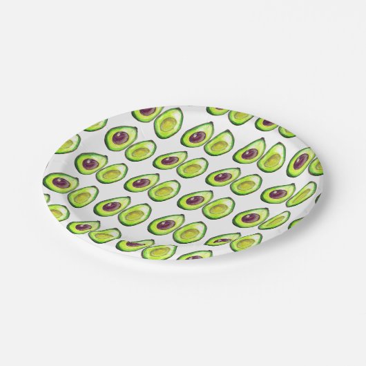 Avocado Green Vegan Foodie Vegeterian Foodie Papieren Bordje (Gekanteld)