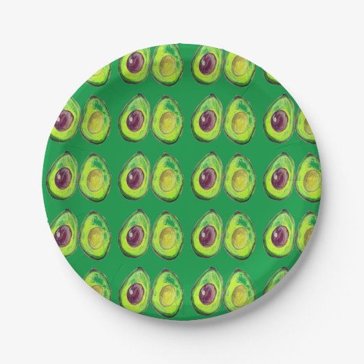 Avocado Green Vegan Foodie Vegeterian Foodie Papieren Bordje (Voorkant)
