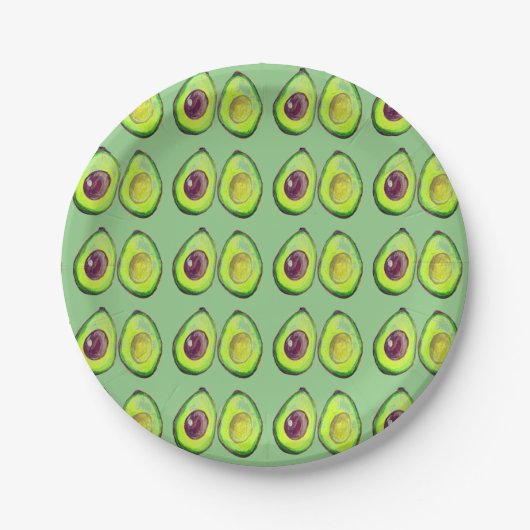 Avocado Green Vegan Foodie Vegeterian Foodie Papieren Bordje (Voorkant)