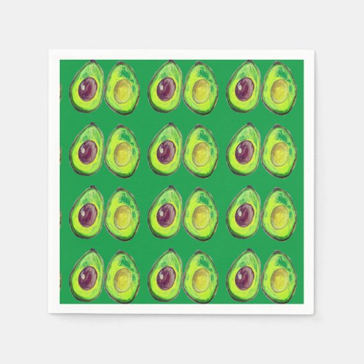 Avocado Green Vegan Foodie Vegeterian Foodie Servet (Voorkant)