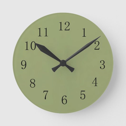 Avocado Green Wall Clock Ronde Klok (Voorkant)