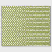 Avocado Green White Moroccan Quatrefoil Pattern #5 Cadeaupapier (Vlak)