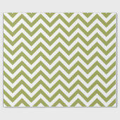 Avocado Green White XL Chevron ZigZag Pattern Cadeaupapier (Vlak)