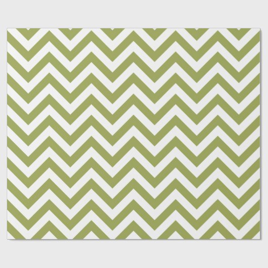 Avocado Green White XL Chevron ZigZag Pattern Cadeaupapier (Vlak)