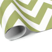Avocado Green White XL Chevron ZigZag Pattern Cadeaupapier (Rol Hoek)