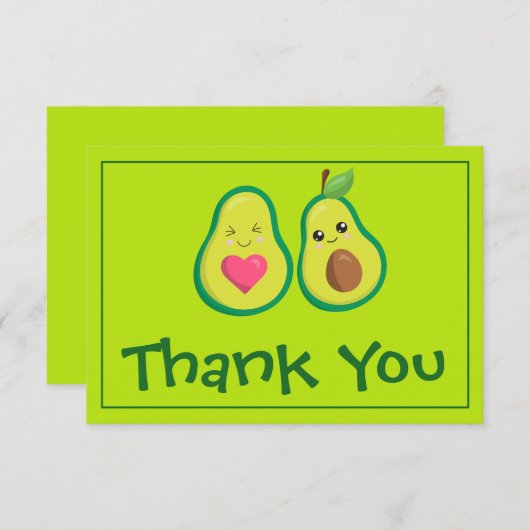 Avocado Groen Dank Je Bedankkaart (Voorkant / Achterkant)