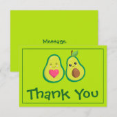 Avocado groen dank je wel bedankkaart (Voorkant / Achterkant)