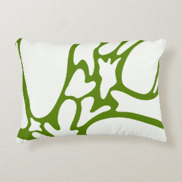 Avocado Groen en Keramisch Wit Accent Kussen
