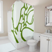 Avocado Groen en Keramisch Wit Douchegordijn (In situ)