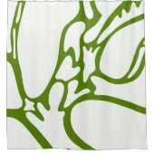 Avocado Groen en Keramisch Wit Douchegordijn (Voorkant)