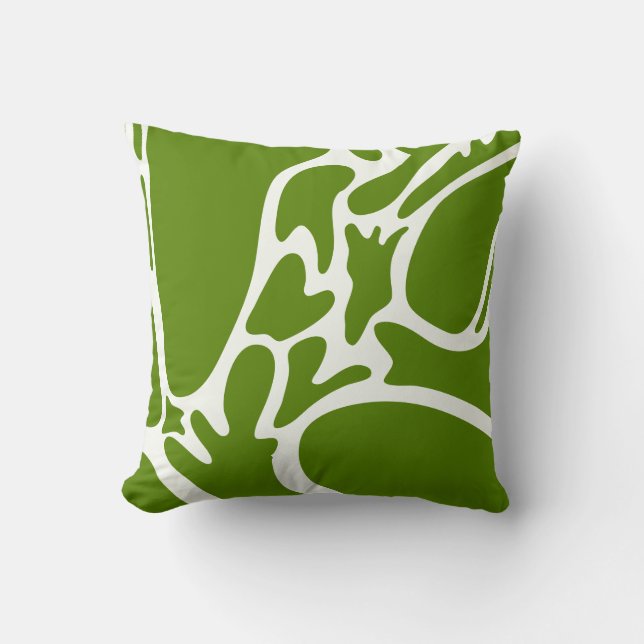 Avocado Groen en Keramisch Wit Kussen (Voorkant)