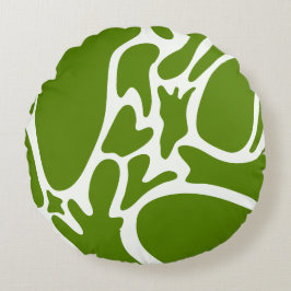 Avocado Groen en Keramisch Wit Rond Kussen