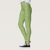 Avocado Groen Gingham Hart Patch Plaid Leggings (Links)