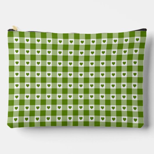 Avocado Groen Hart Plaid Gingham Retro Kleur Etui (Voorkant)