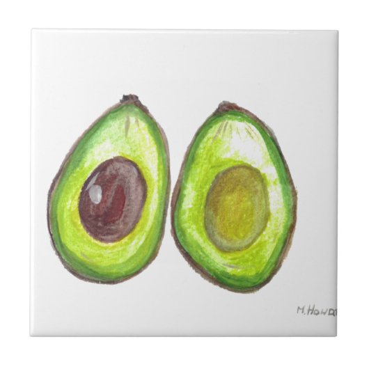 Avocado-groen keukendecor voor groente- en fruitge tegeltje (Voorkant)
