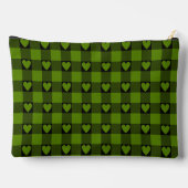Avocado Groen Zwarte Buffalo Hart Geruit Etui (Achterkant)