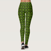 Avocado Groen Zwarte Buffalo Hart Plaid Leggings (Achterkant)