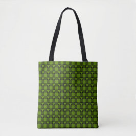 Avocado Groen Zwarte Buffalo Hart Schotlandse ruit Tote Bag