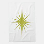 Avocado Groene Atomic Star Mid Century Handdoek (Verticaal)