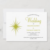 Avocado Groene Atomische Starburst Mid Century Bru Kaart (Voorkant)