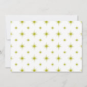 Avocado Groene Atomische Starburst Mid Century Bru Kaart (Achterkant)