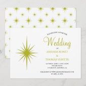 Avocado Groene Atomische Starburst Mid Century Bru Kaart (Voorkant / Achterkant)