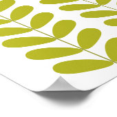 Avocado Groene Bloemknoppen Mid Century Modern Poster (Hoek)