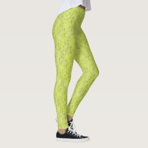 Avocado groene en gele stippen leggings