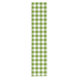 Avocado groene geruite Gingham Retro kleur Korte Tafelloper