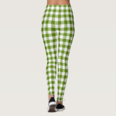 Avocado groene geruite Gingham Retro kleur Leggings (Achterkant)