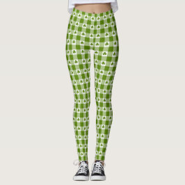 Avocado Groene Geruite Klaver Retro Kleur Leggings