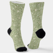 Avocado groene glitters sokken (Gebogen)