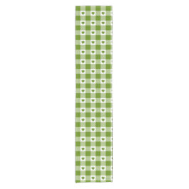 Avocado Groene Hart Plaid Gingham Retro Kleur Korte Tafelloper
