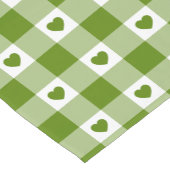 Avocado Groene Hart Plaid Gingham Retro Kleur Korte Tafelloper (Hoek)