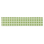Avocado Groene Hart Plaid Gingham Retro Kleur Korte Tafelloper (Horizontaal)