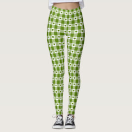 Avocado Groene Hart Plaid Gingham Retro Kleur Leggings