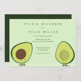 Avocado Groene Illustratie Bruiloft Kaart