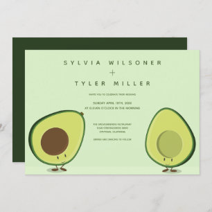 Avocado Groene Illustratie Bruiloft Kaart