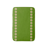 Avocado Groene Minimale Bloemrand Retro Badmat (Voorkant Verticaal)