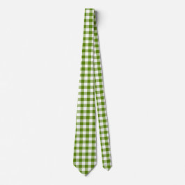 Avocado groene ruit Gingham Retro kleur stropdas