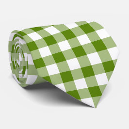 Avocado groene ruit Gingham Retro kleur stropdas