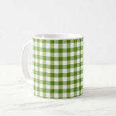 Avocado groene ruitjes Gingham Retro kleur Koffiemok (Voorkant links)