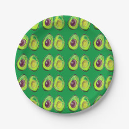 Avocado Groene Veganistische VoedselLiefhebber Veg Papieren Bordje