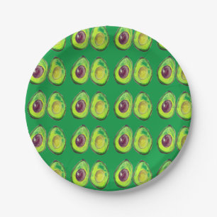 Avocado Groene Veganistische VoedselLiefhebber Veg Papieren Bordje