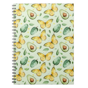 Avocado Groene Vlinders Verjaardag Notitieboek