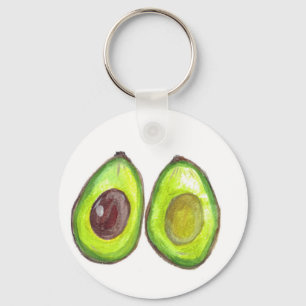 Avocado-groene vruchten sleutelhanger