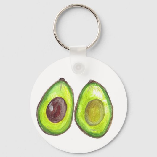Avocado-groene vruchten sleutelhanger (Voorkant)
