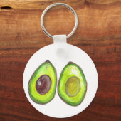 Avocado-groene vruchten sleutelhanger (Voorkant)