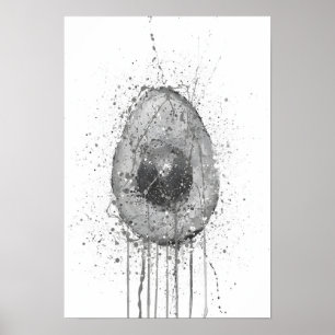Avocado Groente Grijs Poster