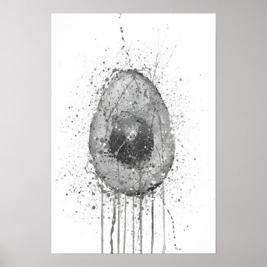 Avocado Groente Grijs Poster (Voorkant)